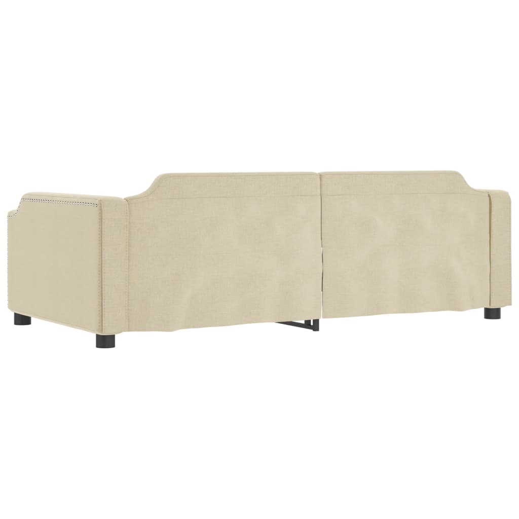 daybed med udtræk 100x200 cm stof cremefarvet