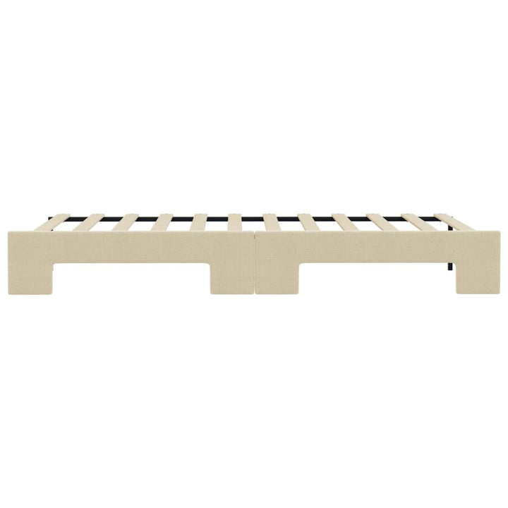 daybed med udtræk 100x200 cm stof cremefarvet