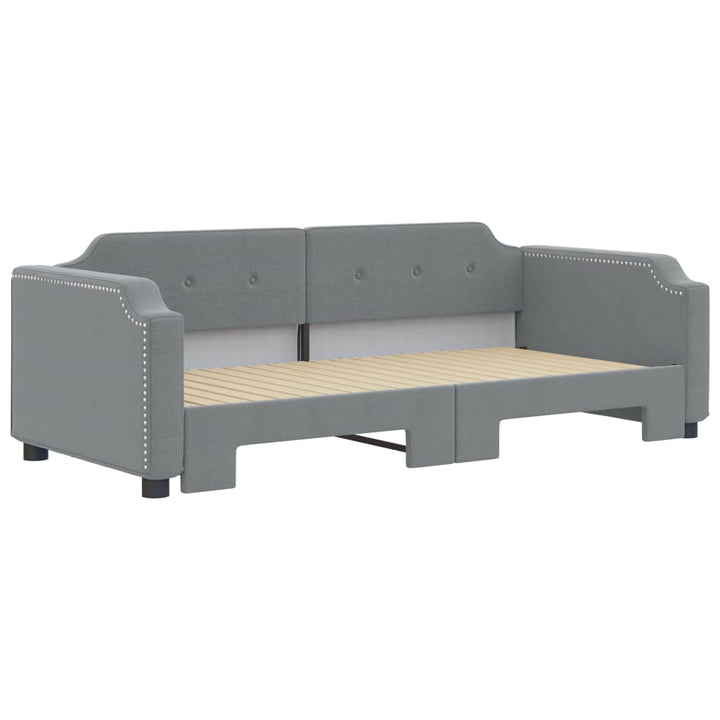 daybed med udtræk 90x190 cm stof lysegrå