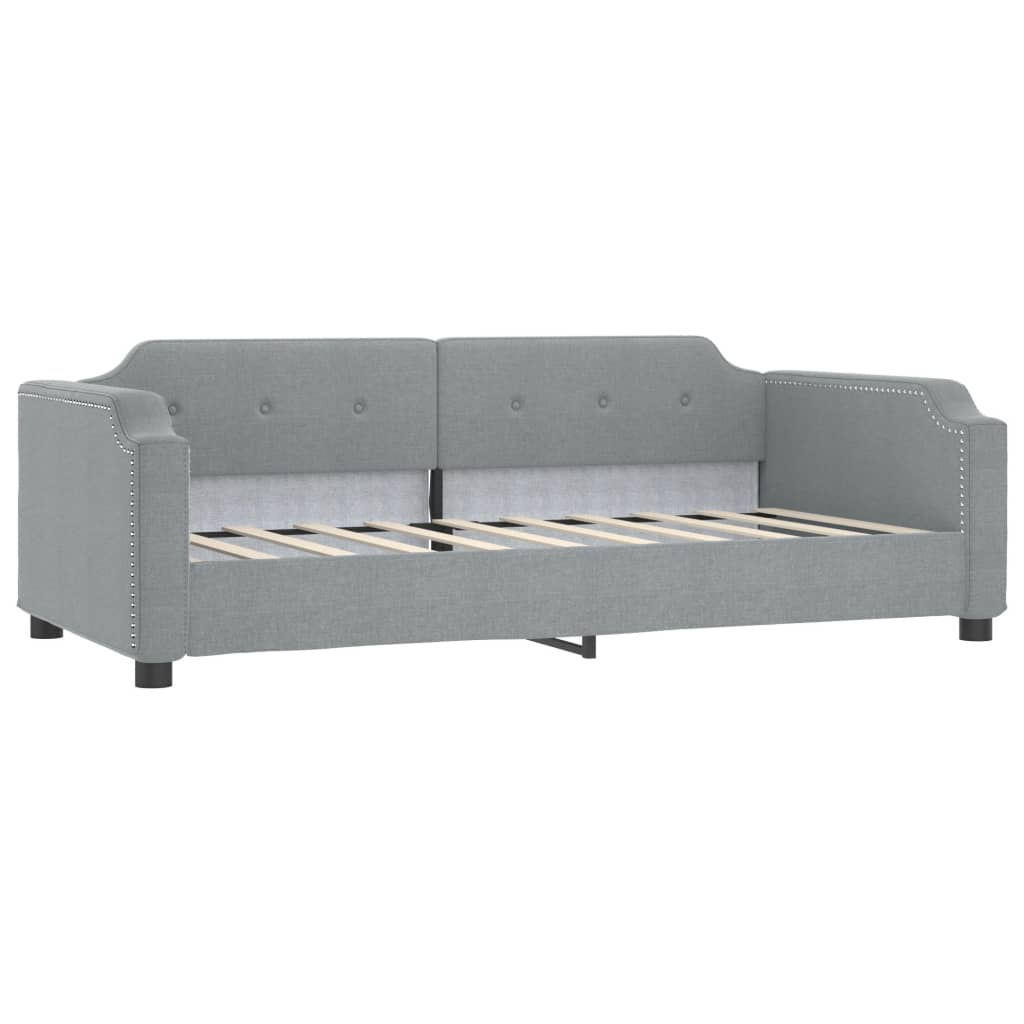 daybed med udtræk 90x190 cm stof lysegrå