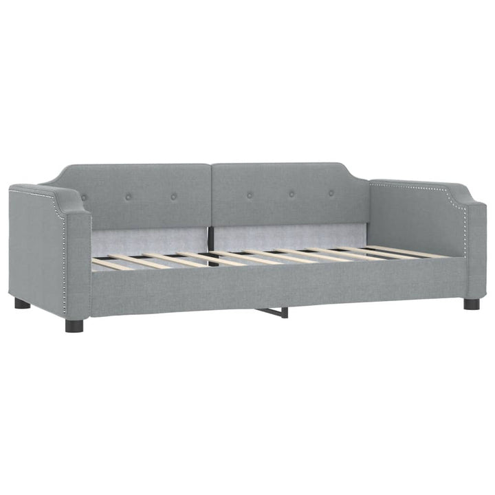 daybed med udtræk 90x190 cm stof lysegrå