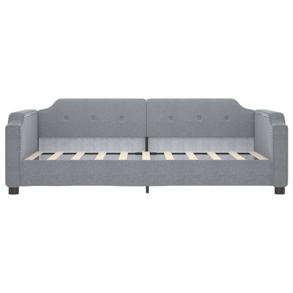 daybed med udtræk 90x190 cm stof lysegrå