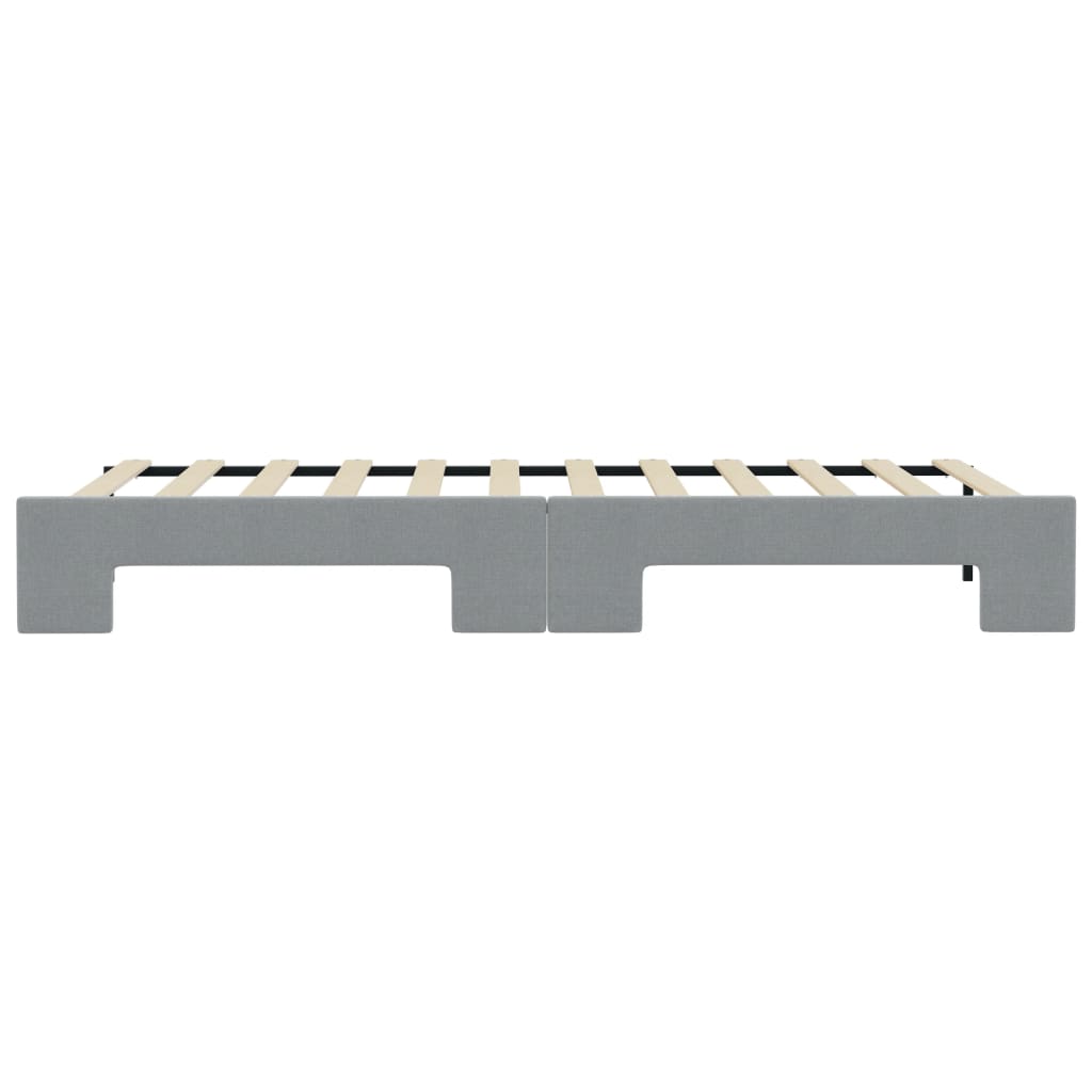 daybed med udtræk 90x190 cm stof lysegrå