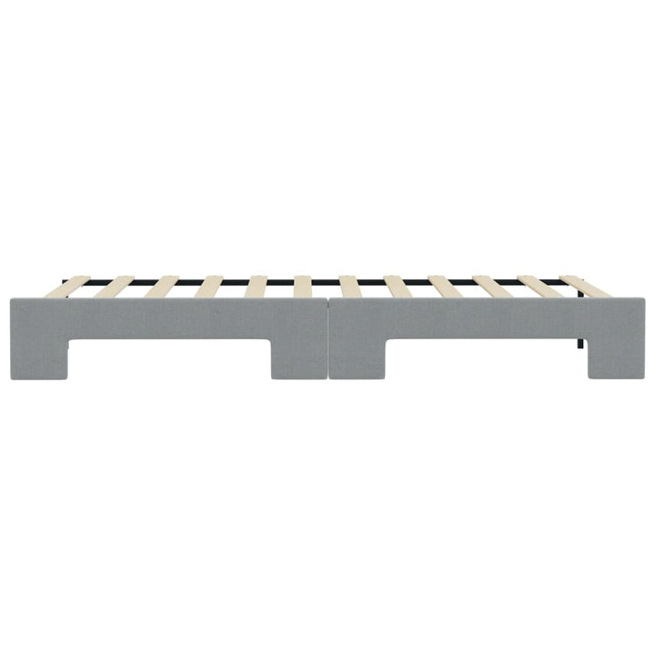 daybed med udtræk 90x190 cm stof lysegrå