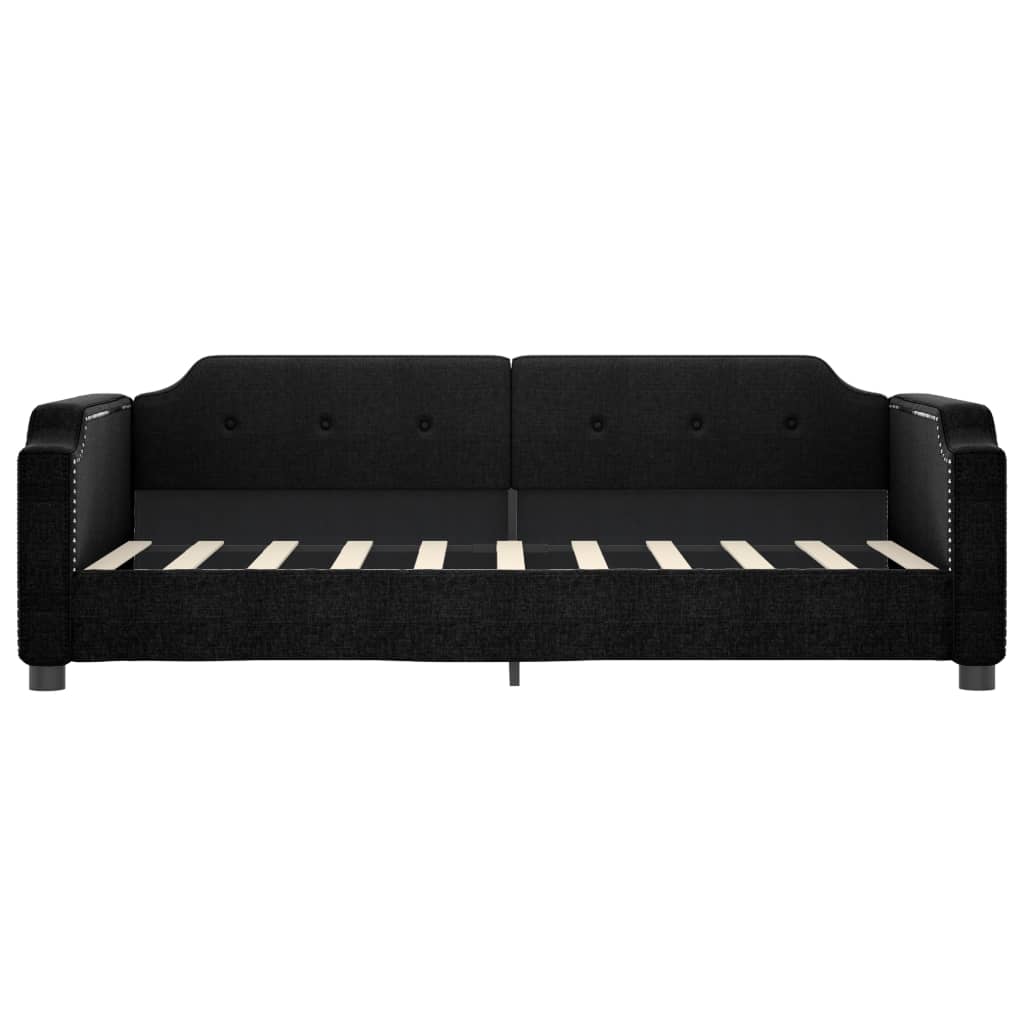 daybed med udtræk 90x190 cm stof sort