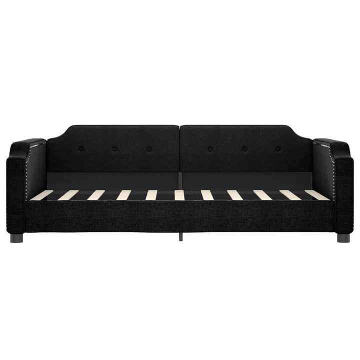 daybed med udtræk 90x190 cm stof sort