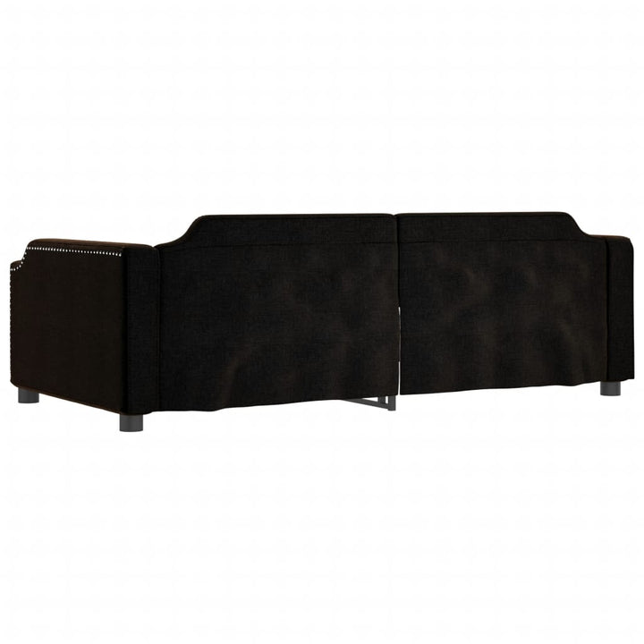 daybed med udtræk 90x190 cm stof sort