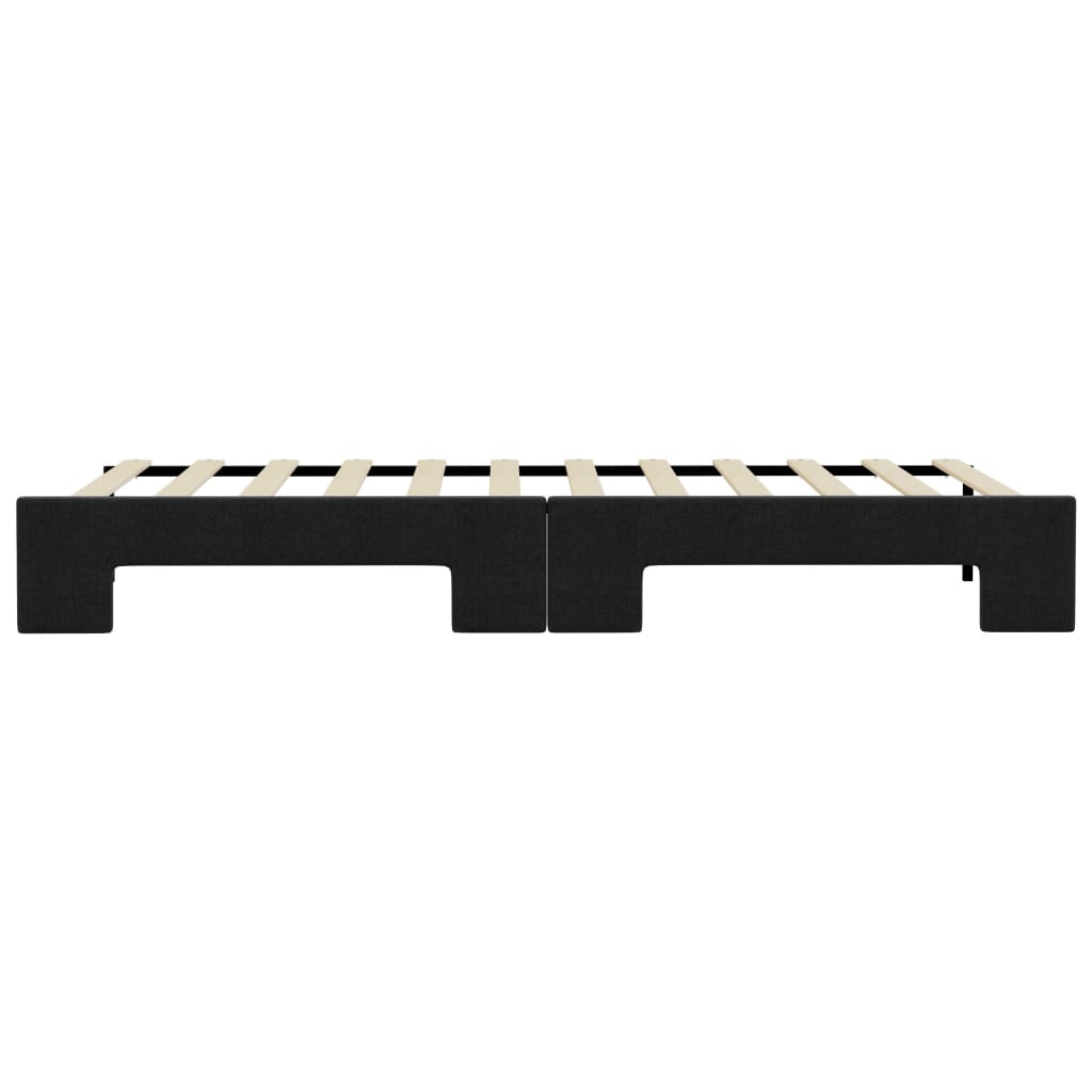 daybed med udtræk 90x190 cm stof sort