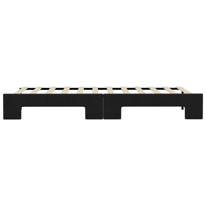 daybed med udtræk 90x190 cm stof sort