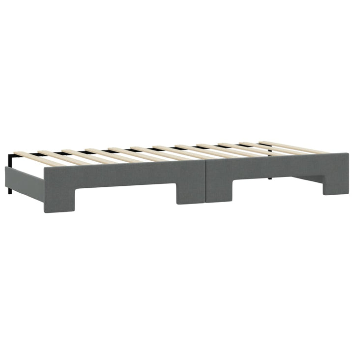 daybed med udtræk og madras 80x200 cm stof mørkegrå