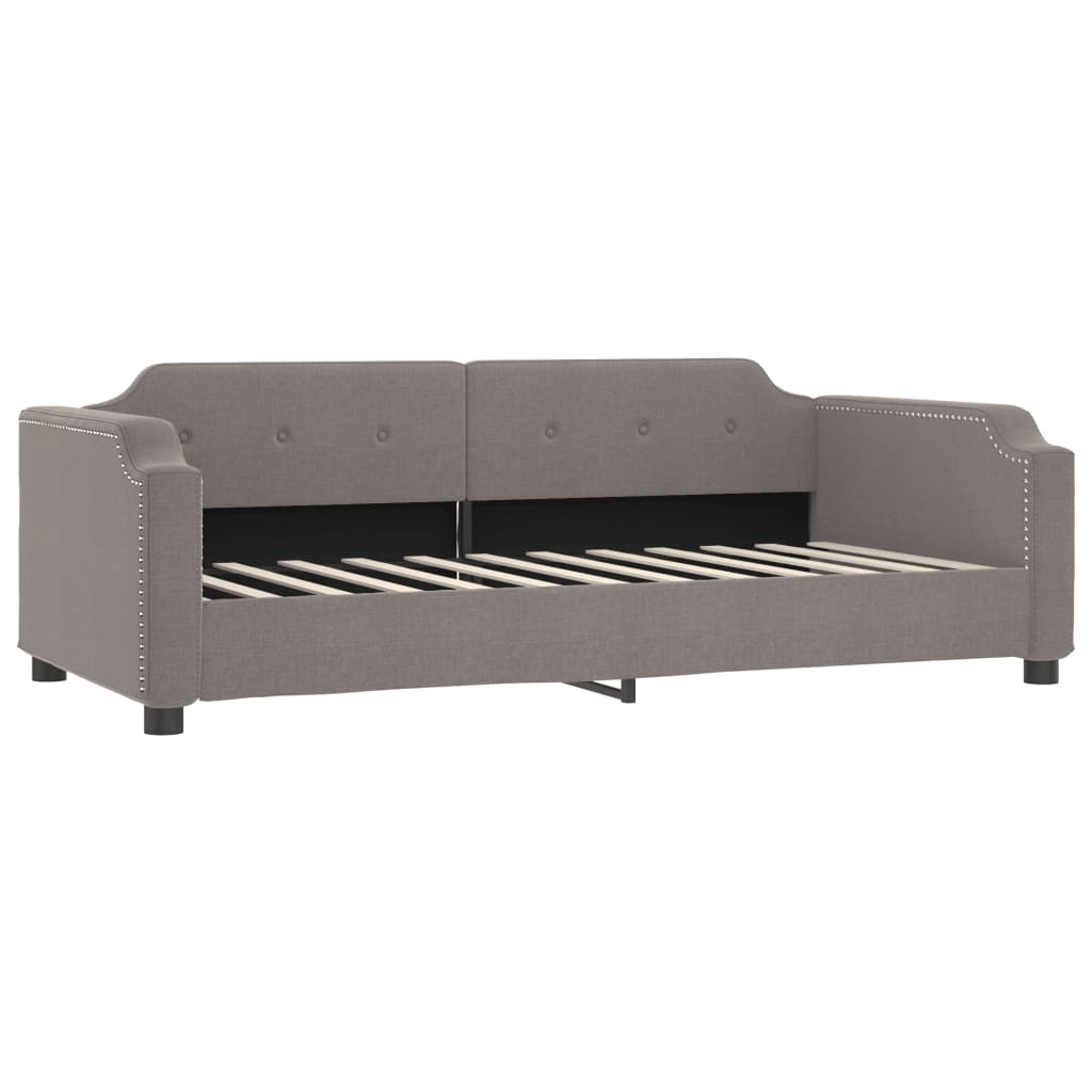daybed med udtræk og madras 80x200 cm stof gråbrun