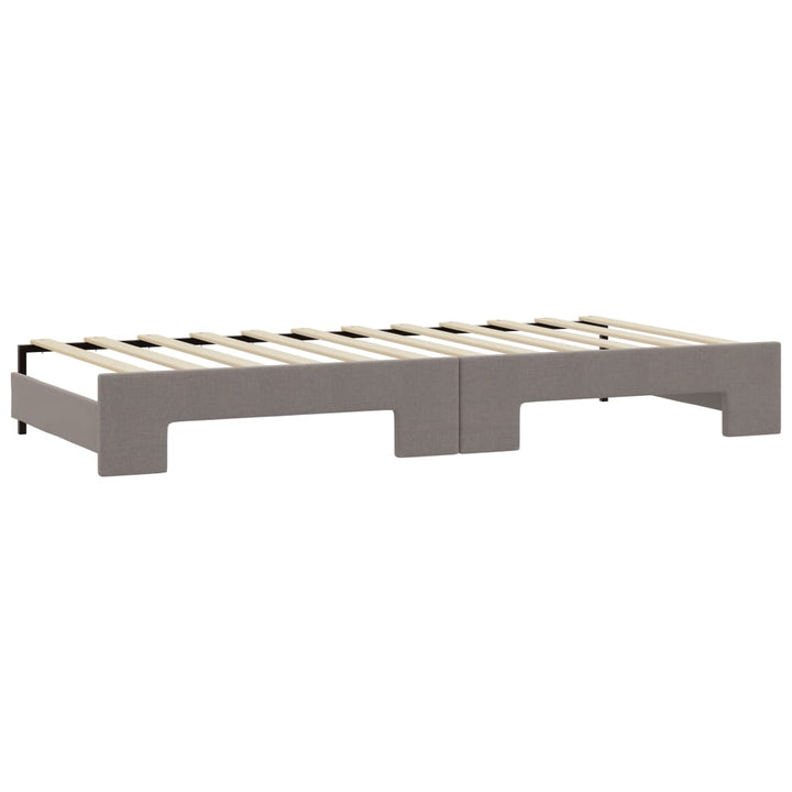 daybed med udtræk og madras 80x200 cm stof gråbrun