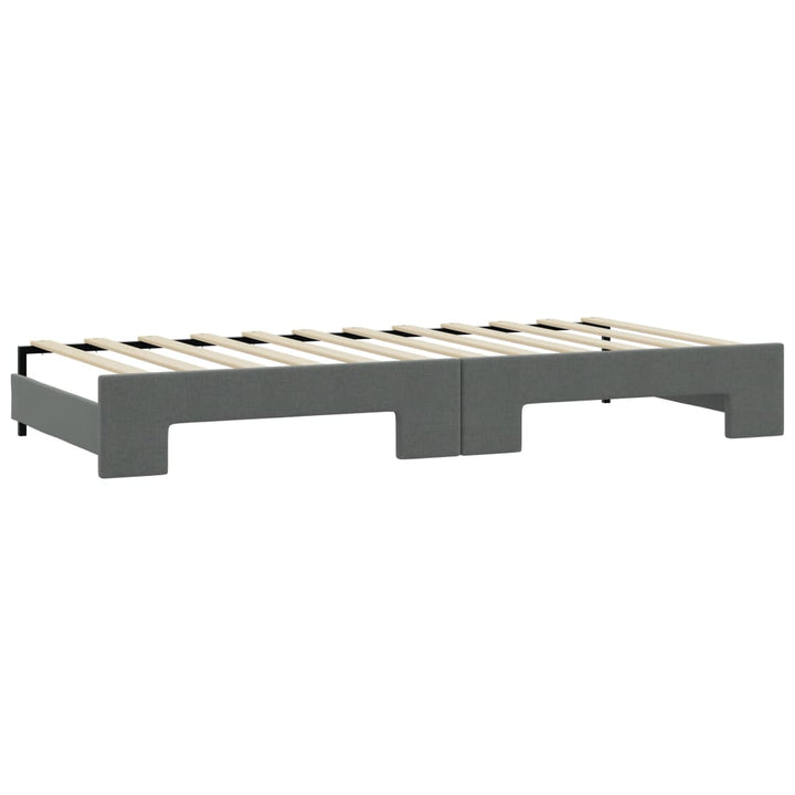 daybed med udtræk og madras 90x200 cm stof mørkegrå