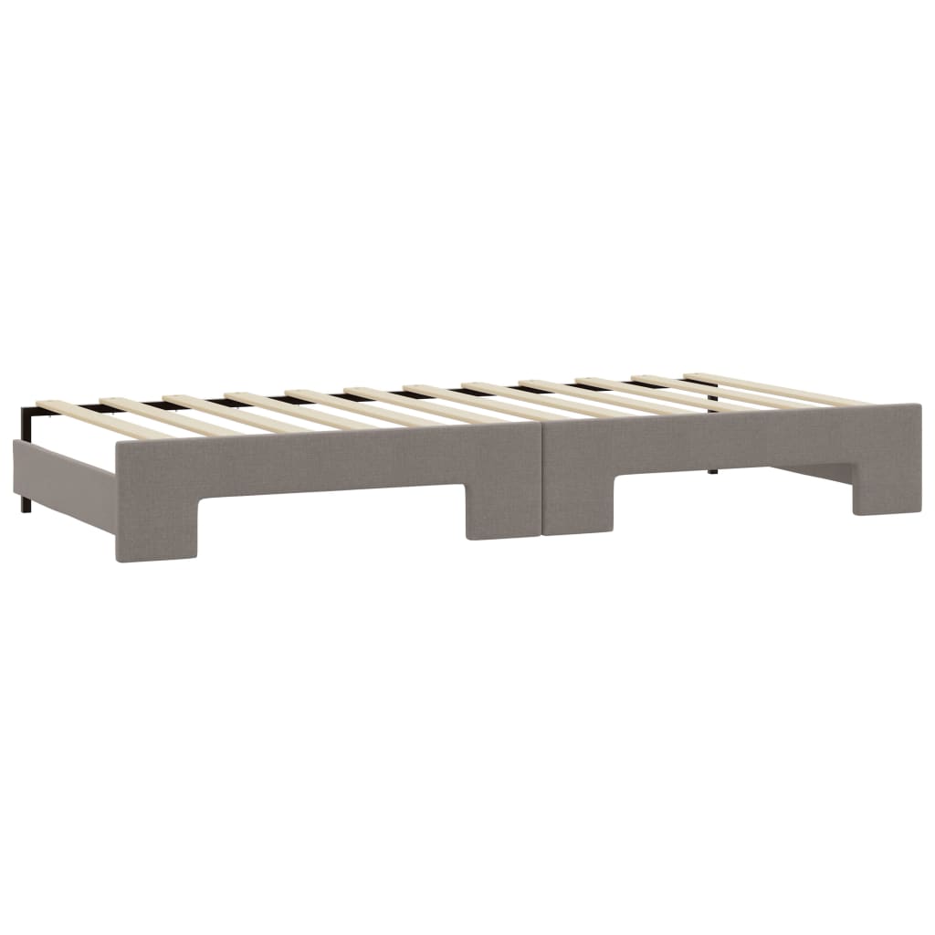 daybed med udtræk og madras 90x200 cm stof gråbrun