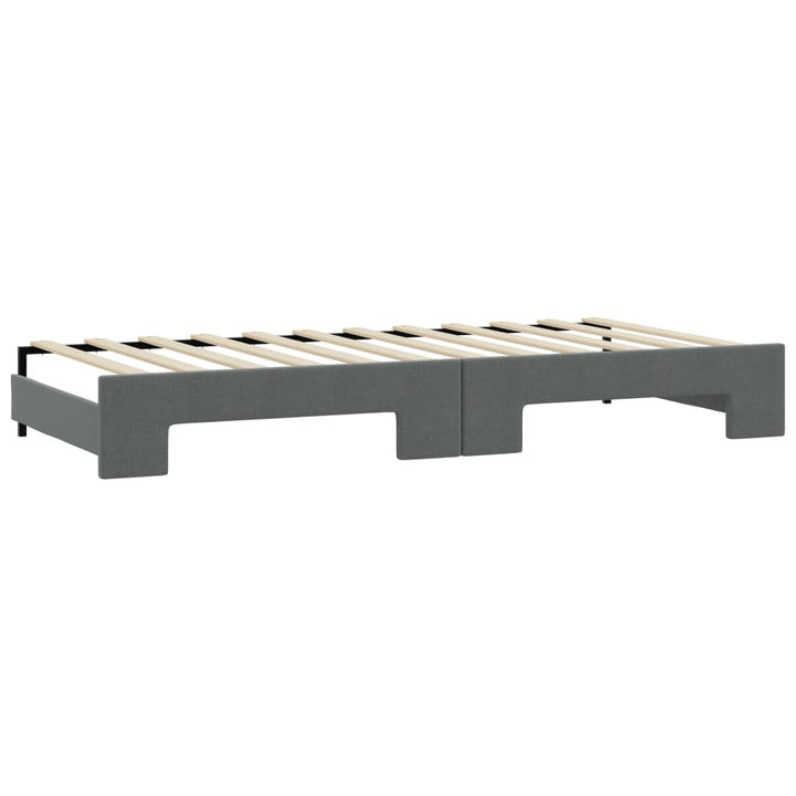 daybed med udtræk og madras 100x200 cm stof mørkegrå