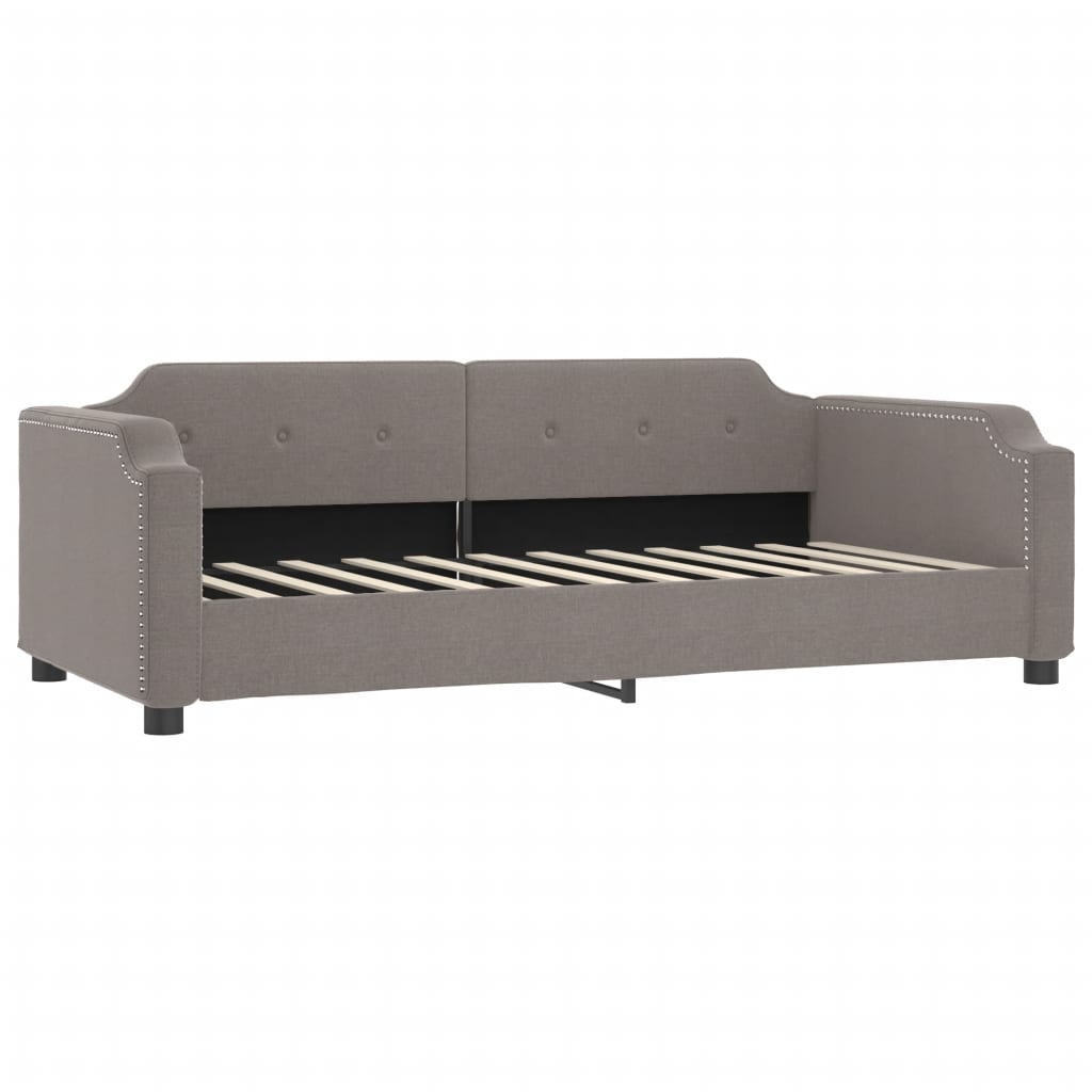 daybed med udtræk og madras 100x200 cm stof gråbrun