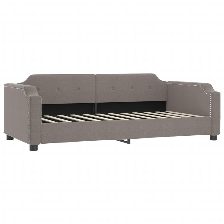 daybed med udtræk og madras 100x200 cm stof gråbrun