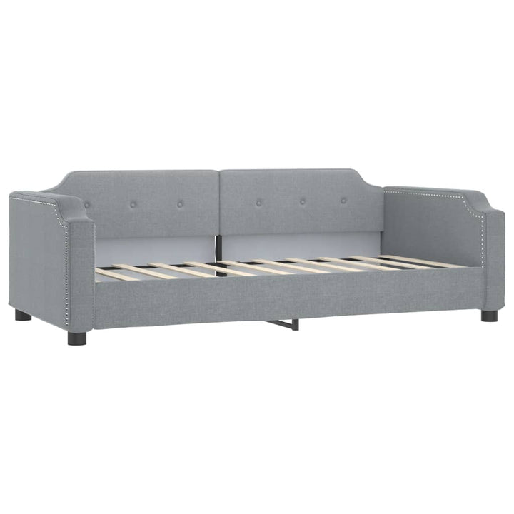 daybed med udtræk og skuffer 80x200 cm stof lysegrå
