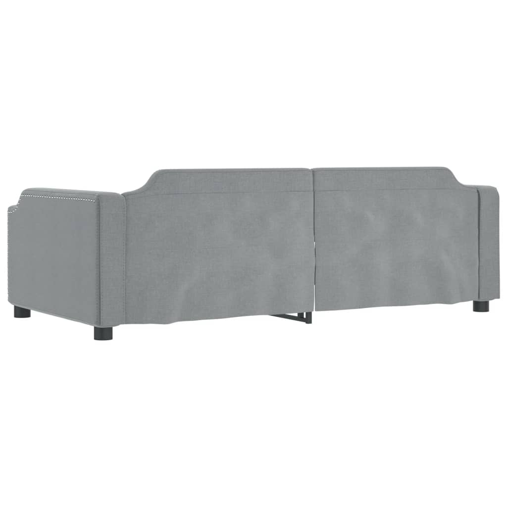 daybed med udtræk og skuffer 80x200 cm stof lysegrå