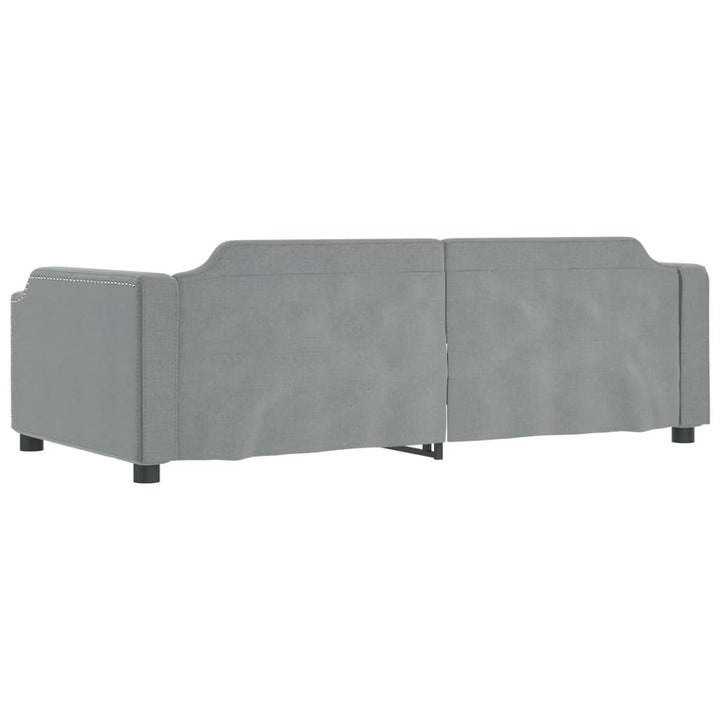 daybed med udtræk og skuffer 80x200 cm stof lysegrå