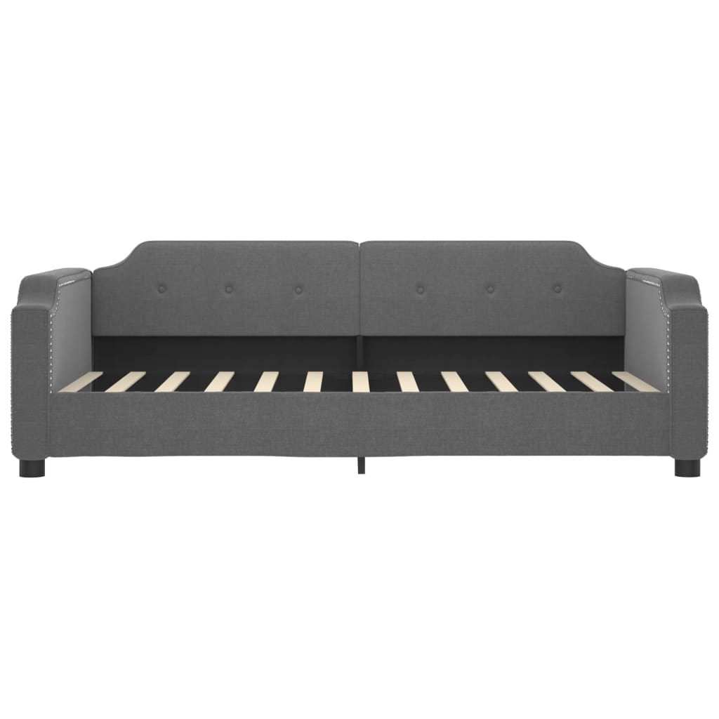daybed med udtræk og skuffer 80x200 cm stof mørkegrå