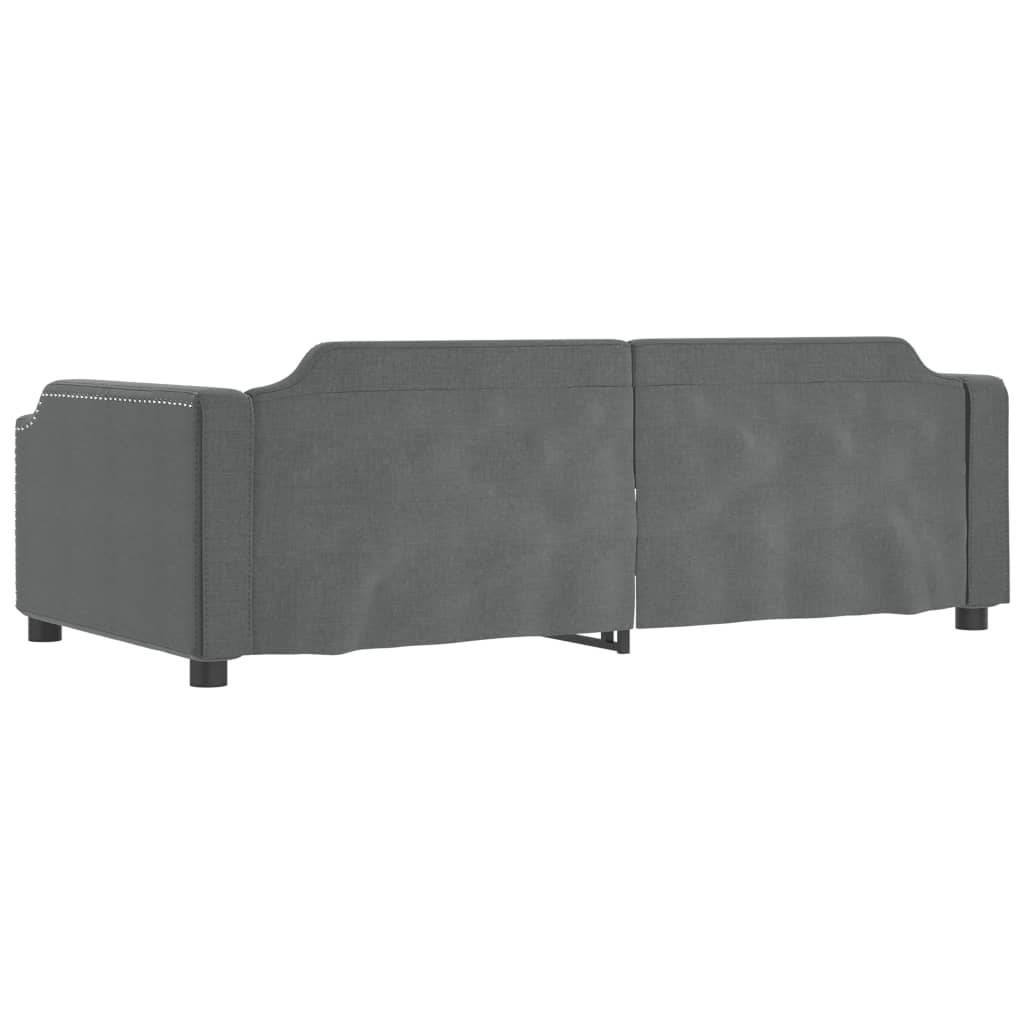 daybed med udtræk og skuffer 80x200 cm stof mørkegrå
