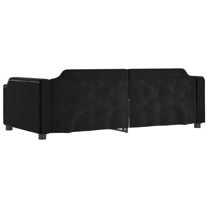 daybed med udtræk og skuffer 80x200 cm stof sort