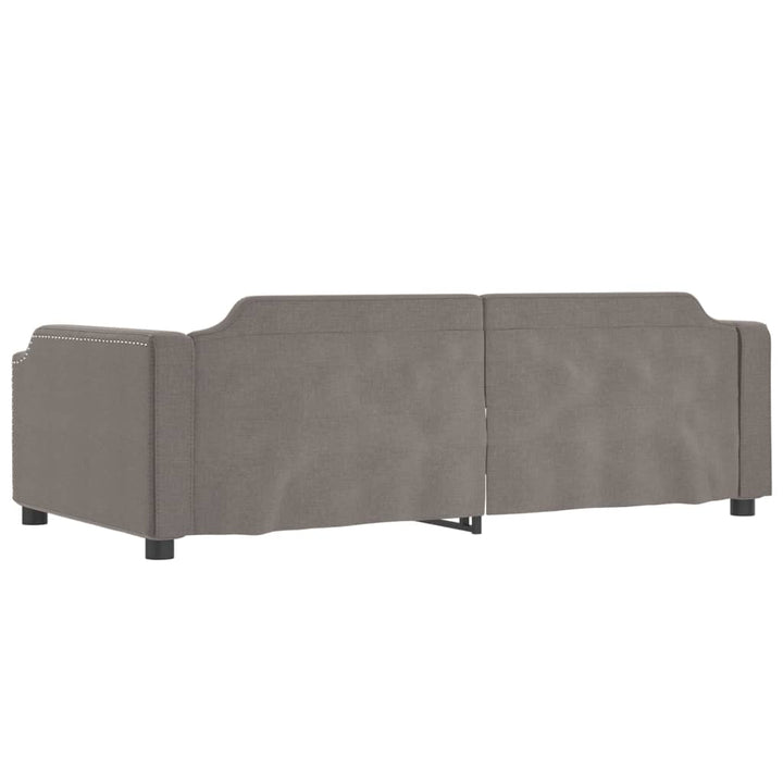 daybed med udtræk og skuffer 80x200 cm stof gråbrun