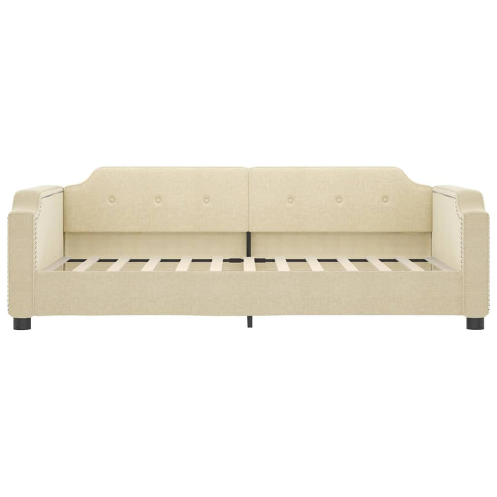 daybed med udtræk og skuffer 80x200 cm stof cremefarvet