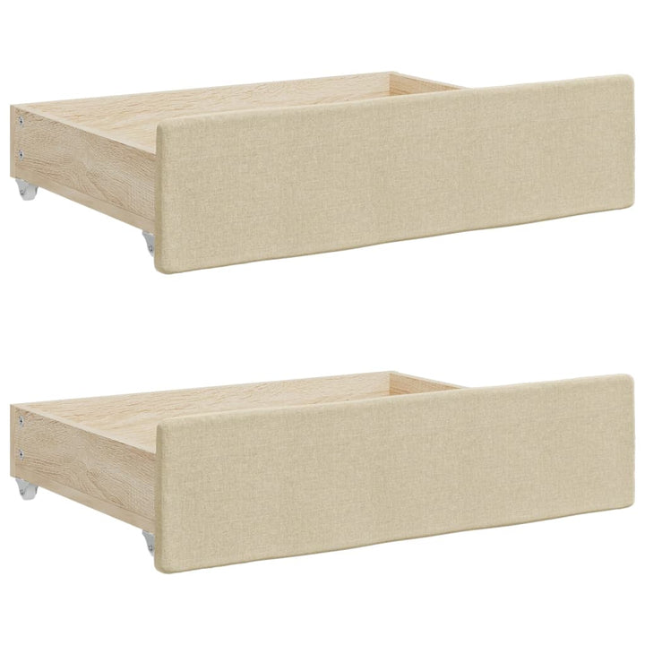 daybed med udtræk og skuffer 80x200 cm stof cremefarvet