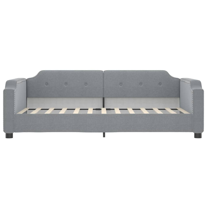 daybed med udtræk og skuffer 90x200 cm stof lysegrå