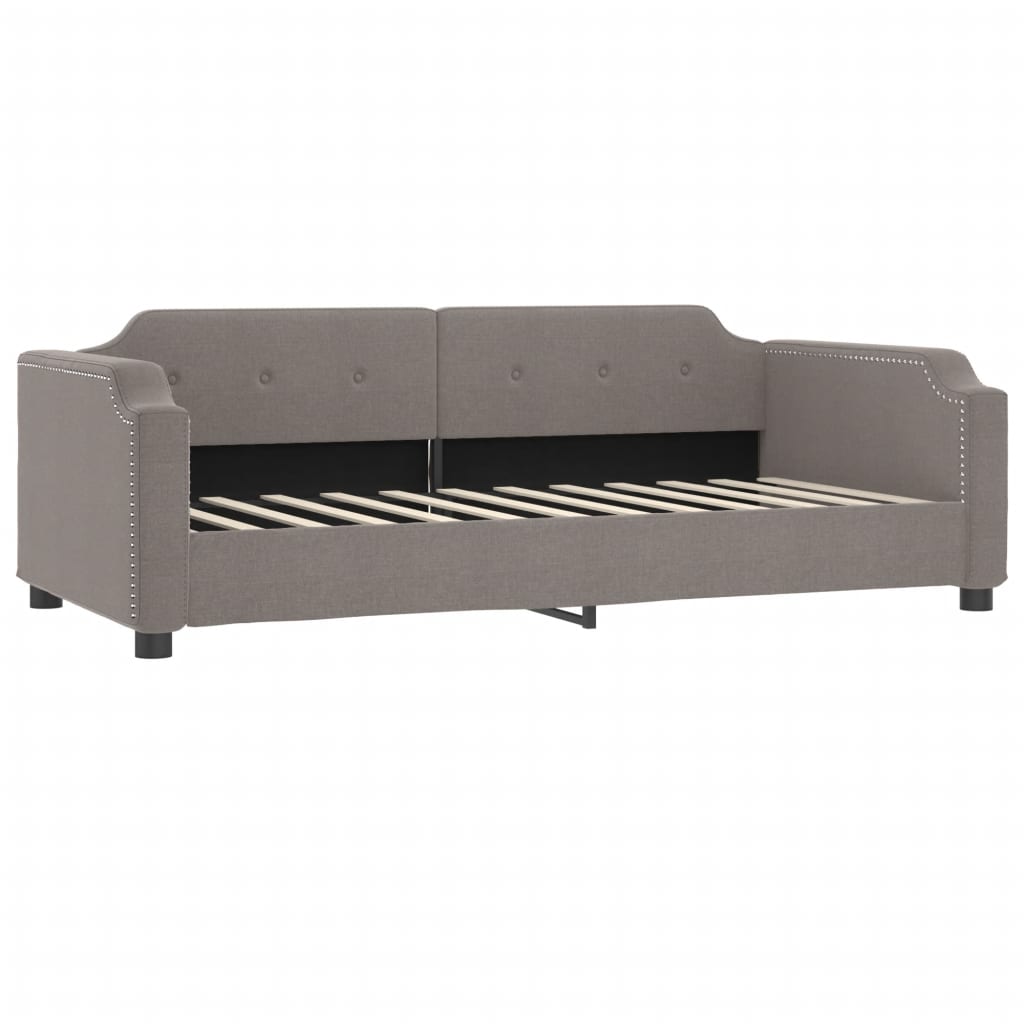 daybed med udtræk og skuffer 90x200 cm stof gråbrun