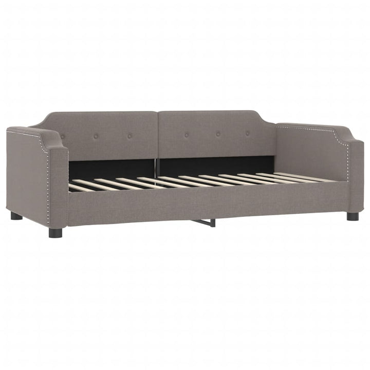 daybed med udtræk og skuffer 90x200 cm stof gråbrun