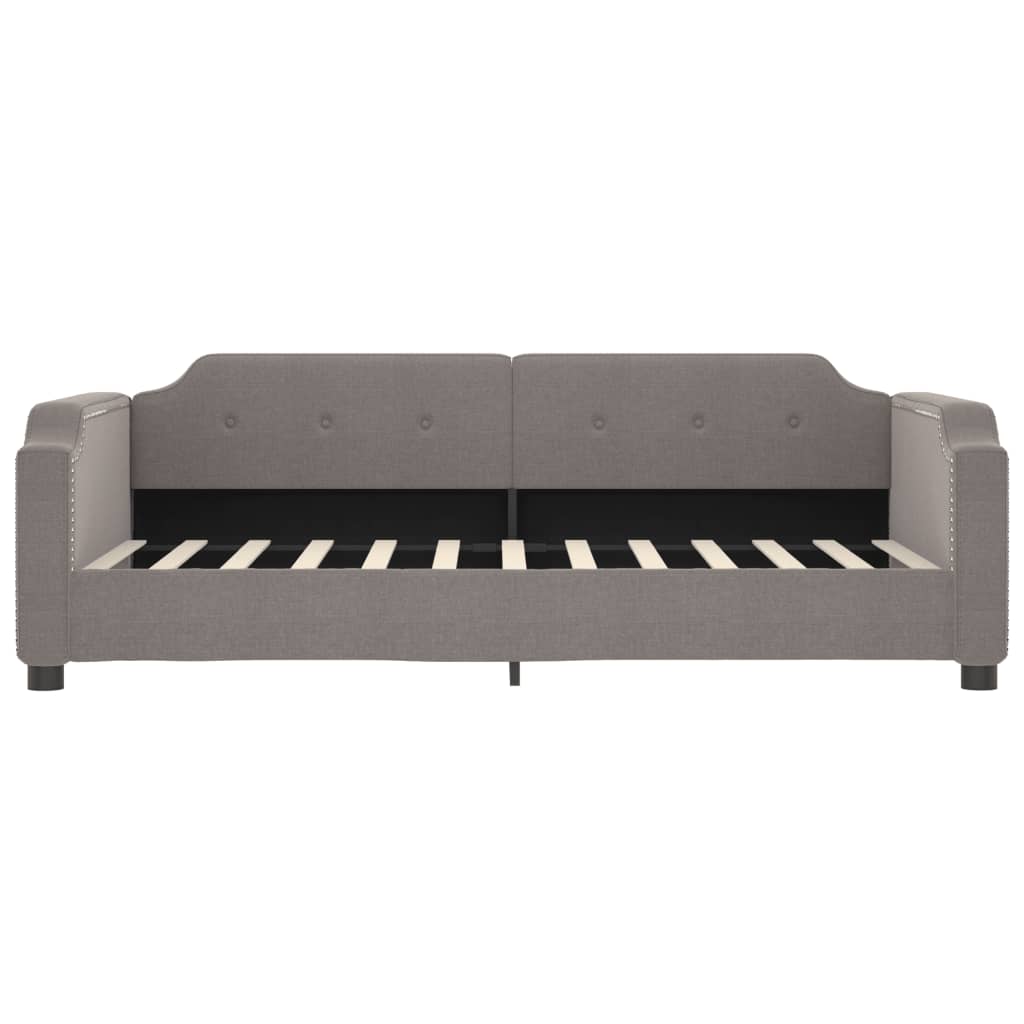 daybed med udtræk og skuffer 90x200 cm stof gråbrun
