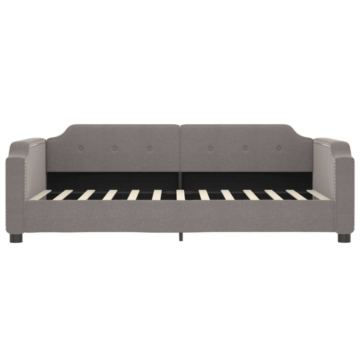 daybed med udtræk og skuffer 90x200 cm stof gråbrun