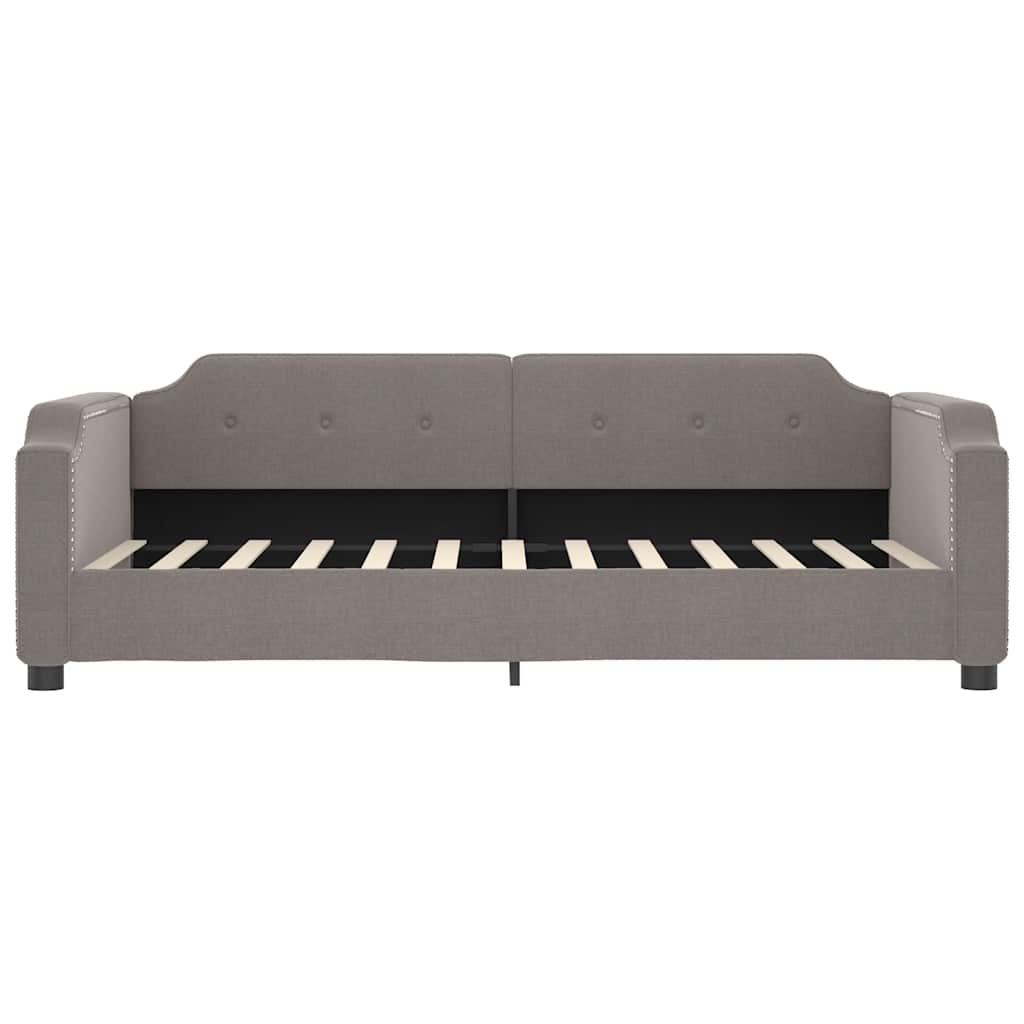 daybed med udtræk og skuffer 90x200 cm stof gråbrun