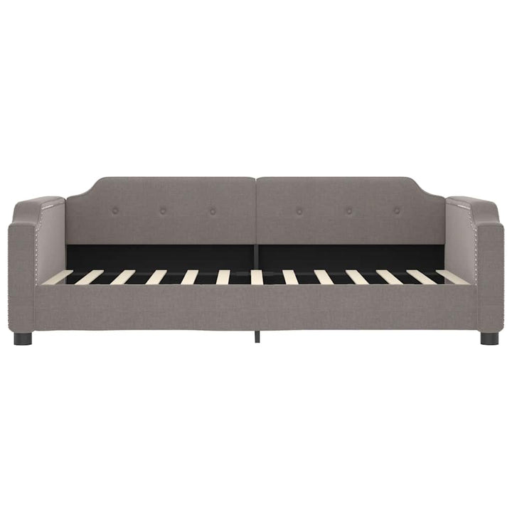 daybed med udtræk og skuffer 90x200 cm stof gråbrun