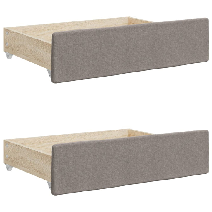 daybed med udtræk og skuffer 90x200 cm stof gråbrun