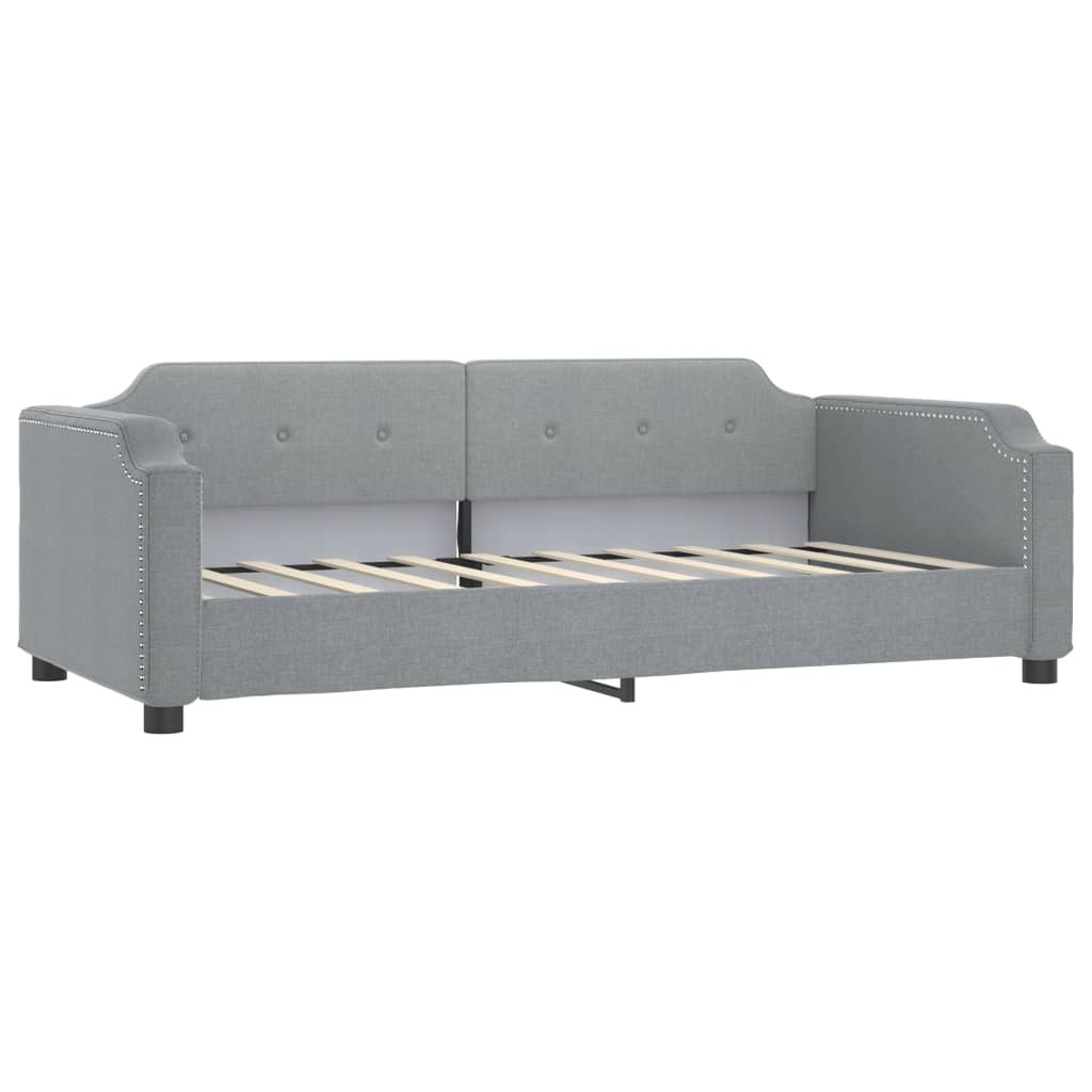 daybed med udtræk og skuffer 100x200 cm stof lysegrå