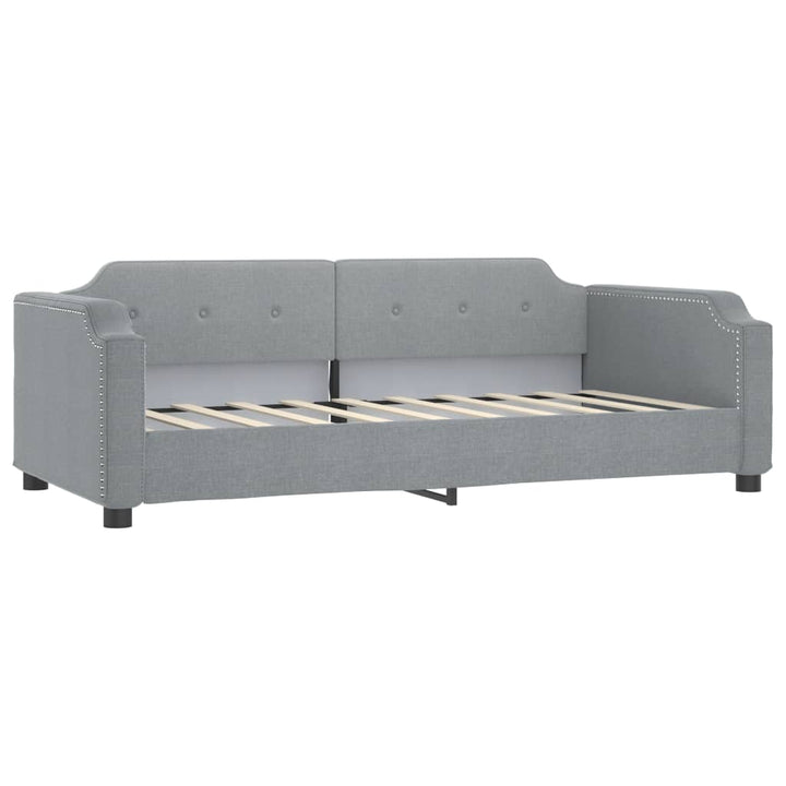 daybed med udtræk og skuffer 100x200 cm stof lysegrå