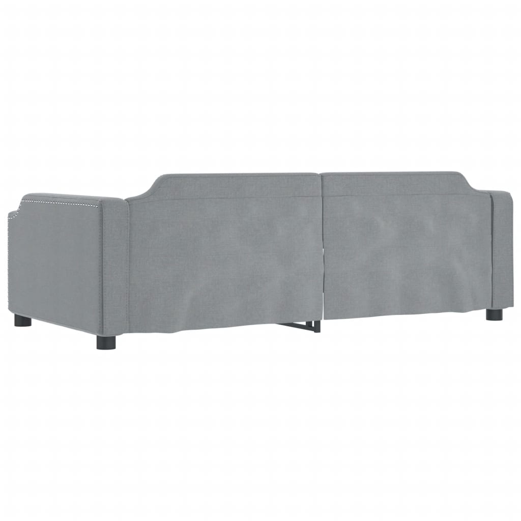 daybed med udtræk og skuffer 100x200 cm stof lysegrå
