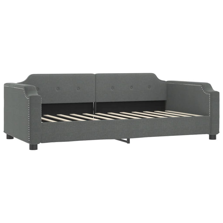 daybed med udtræk og skuffer 100x200 cm stof mørkegrå