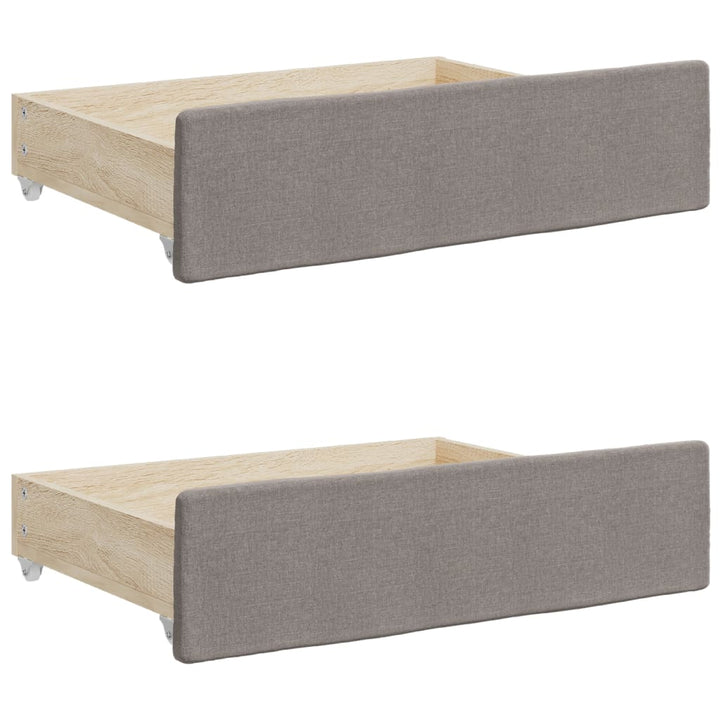 daybed med udtræk og skuffer 100x200 cm stof gråbrun