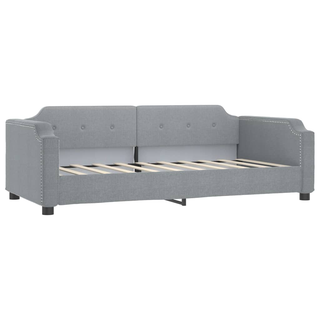 daybed med udtræk og skuffer 90x190 cm stof lysegrå