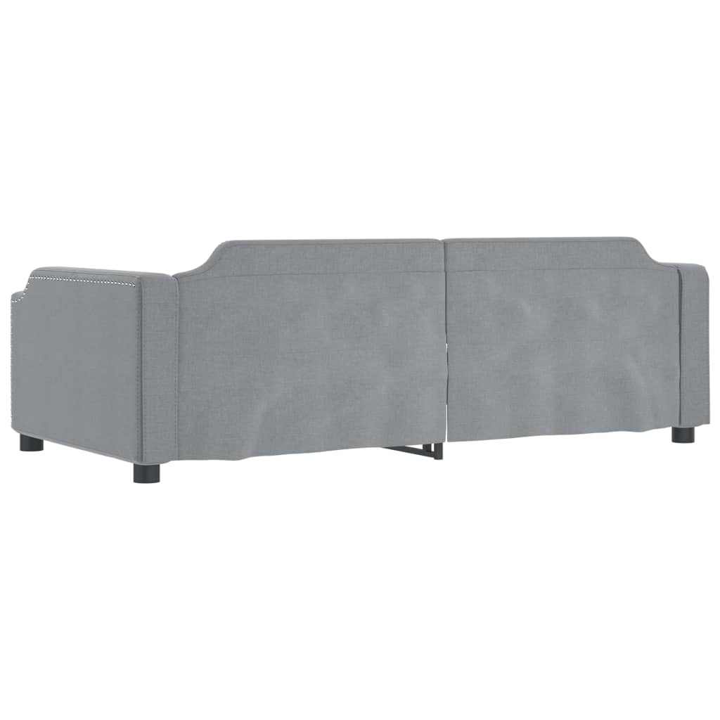 daybed med udtræk og skuffer 90x190 cm stof lysegrå