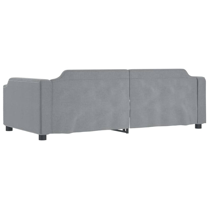 daybed med udtræk og skuffer 90x190 cm stof lysegrå