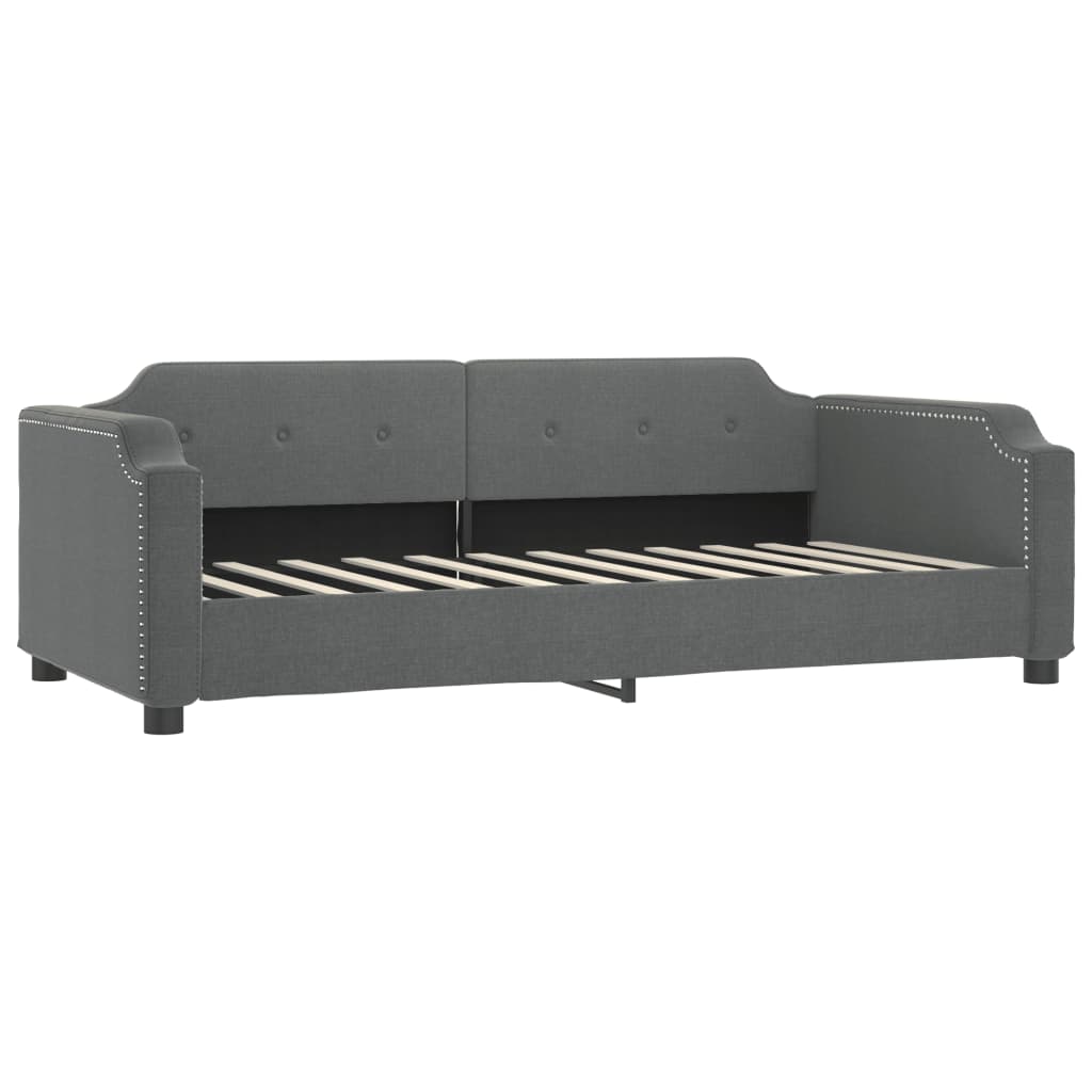 daybed med udtræk og skuffer 90x190 cm stof mørkegrå