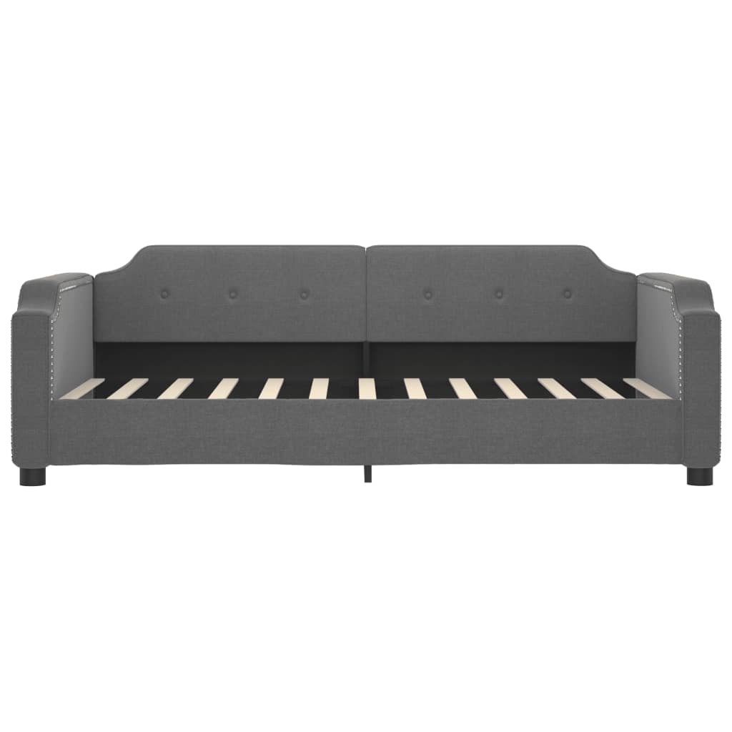 daybed med udtræk og skuffer 90x190 cm stof mørkegrå