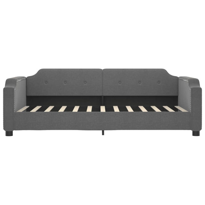daybed med udtræk og skuffer 90x190 cm stof mørkegrå