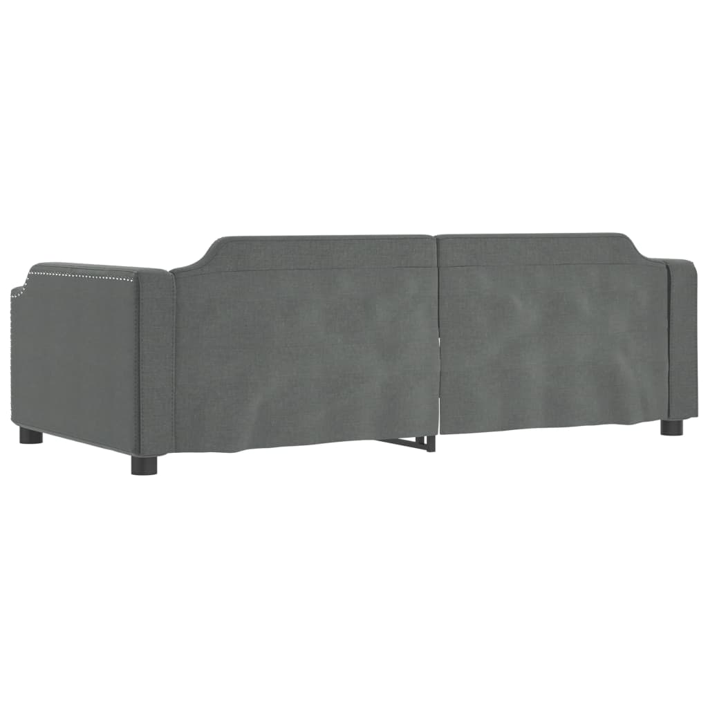 daybed med udtræk og skuffer 90x190 cm stof mørkegrå